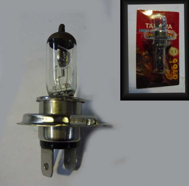 Лампа головного света галоген H4 P43T (12V35W35) типа автомобильной белая