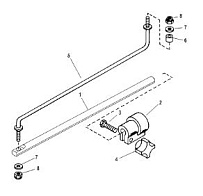 Пластина фиксации поворота мотора 2-Х ТАКТНОГО ПЛМ MERCURY 75 Серийный номер от 0P325500 и выше