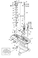 Корпус коробки передач, приводной вал 2.33:1 0T622485/ 0P222545 и выше 2-Х ТАКТНОГО ПЛМ MERCURY 60 Серийный номер от 0P017000 до 0P325499