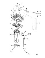 Выхлопная труба 2-Х ТАКТНОГО ПЛМ MERCURY 60 Серийный номер от 0P017000 до 0P325499
