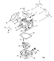 Карбюратор 2-Х ТАКТНОГО ПЛМ MERCURY 60 Серийный номер от 0P325500 и выше