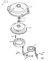 Маховик и статор (электрический) 2-Х ТАКТНОГО ПЛМ MERCURY 60 Серийный номер от 00G760300 до 0T979999