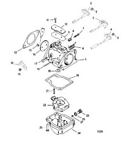 Карбюратор 2-Х ТАКТНОГО ПЛМ MERCURY 55 Серийный номер от 0G590000 до 0G760299