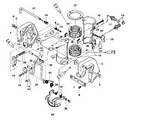 Зажим и поворотные кронштейны 2-х тактного ПЛМ MERCURY 5 M Серийный номер от 0G710613 до 0T894438
