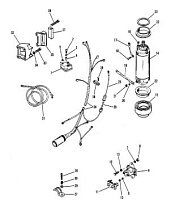 Стартер, соленоид стартера, выпрямитель тока 2-Х ТАКТНОГО ПЛМ MERCURY 50EO Серийный номер от 7208333 до 0A721307