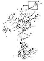 Карбюратор (WME-26/27/28/28/43/44/45) 2-Х ТАКТНОГО ПЛМ MERCURY 50EO Серийный номер от 9683055 до 9885344