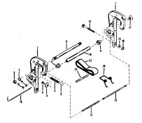 Зажимной кронштейн (короткий) (длинный-0C160935 и ниже) (60EL NOI) (NPT) 2-Х ТАКТНОГО ПЛМ MERCURY 60 Серийный номер от 0B122930 до 0D000749