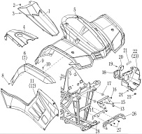 Облицовка корпуса, передняя часть квадроцикла STELS ATV 300 B