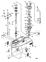 Корпус редуктора, карданный вал, серийный 0N116270 и ниже 2-х тактного ПЛМ MERCURY 40 M Серийный номер от 0N056165 и выше