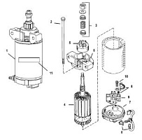 Стартер 4-Х ТАКТНОГО ПЛМ MERCURY 40 Серийный номер от 0P153500 до 0P400999