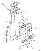 Корпус карданного вала, редуктор 2-х тактного ПЛМ MERCURY 5 M Серийный номер от 0T894439 и выше