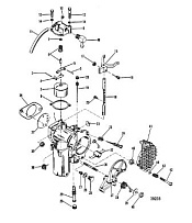 Карбюратор в сборе 2-х тактного ПЛМ MERCURY 40 M Серийный номер от 9251456 и выше