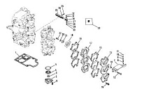 Впускной коллектор и резонатор 2-Х ТАКТНОГО ПЛМ MERCURY 60 Серийный номер от 0D000750 до 0G290584