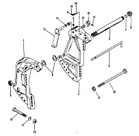 Кронштейн транца 2-Х ТАКТНОГО ПЛМ MERCURY 75 Серийный номер от 9483121 до 9506480