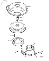 Маховик и статор (электрический) 2-Х ТАКТНОГО ПЛМ MERCURY 55 Серийный номер от 0G760300 до 0T979999