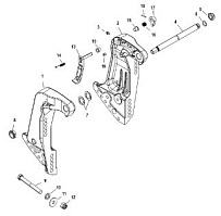 Кронштейны транца 4-Х ТАКТНОГО ПЛМ MERCURY 135 Серийный номер от 1B2270001 до 1B381711