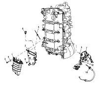 Крепление модуля подачи топлива 4-Х ТАКТНОГО ПЛМ MERCURY 115 Серийный номер от 01B366823 и выше
