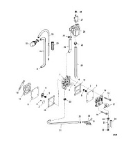 Топливный насос ручной (Дизайн 2) 2-х тактного ПЛМ MERCURY 40 M Серийный номер от 0G760300 до 0T979999