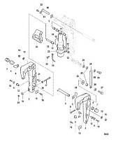 Зажимной кронштейн, Power Tilt 4-Х ТАКТНОГО ПЛМ MERCURY 9.9 Серийный номер от 0R042475 и выше