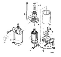 Стартер 2-Х ТАКТНОГО ПЛМ MERCURY 55 Серийный номер от 0P017000 до 0P325499