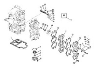 Впускной коллектор и резонатор 2-Х ТАКТНОГО ПЛМ MERCURY 50EO Серийный номер от 0D000750 до 0G290584