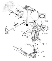 Поворотный кронштейн и рулевой рычаг 4-Х ТАКТНОГО ПЛМ MERCURY 135 Серийный номер от 0P419487 до 0P464487