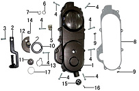 Левая крышка двигателя Racer 139QMB