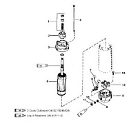 Стартер в сборе 2-Х ТАКТНОГО ПЛМ MERCURY 50EO Серийный номер от 9885345 до 9973099