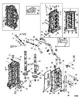 Головка цилиндра и распредвал 4-Х ТАКТНОГО ПЛМ MERCURY 135 Серийный номер от 0P514869 и выше