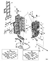 Блок цилиндров 4-Х ТАКТНОГО ПЛМ MERCURY 135 Серийный номер от 0P514869 и выше