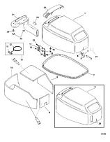 Верх капота 2-х тактного ПЛМ MERCURY 40 M Серийный номер от 00P017000 до 0P325499