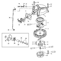 Ручной стартер 2-х тактного ПЛМ MERCURY 5 M Серийный номер от 0P401000 и выше
