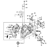 Блок цилиндров, Serial # 0R318095 и ниже 4-Х ТАКТНОГО ПЛМ MERCURY 3.5 Серийный номер от 0R131842 и выше