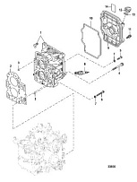 Головка цилиндра 4-Х ТАКТНОГО ПЛМ MERCURY 15 Carb(2CYL) Серийный номер от 0R235949 и выше