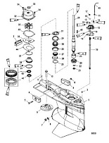 Корпус редуктора (карданный вал) (стандартное / обратное вращение) 4-Х ТАКТНОГО ПЛМ MERCURY 135 Серийный номер от 1B381712 до 1B517158