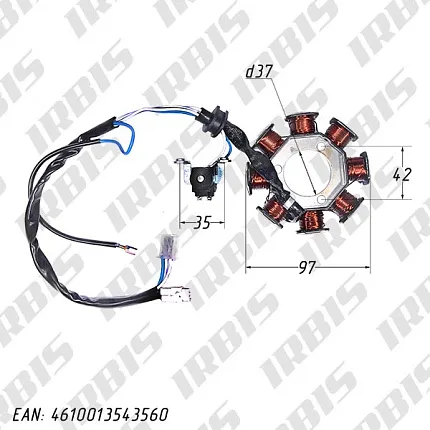 Статор генератора YBR125 (8кат.)